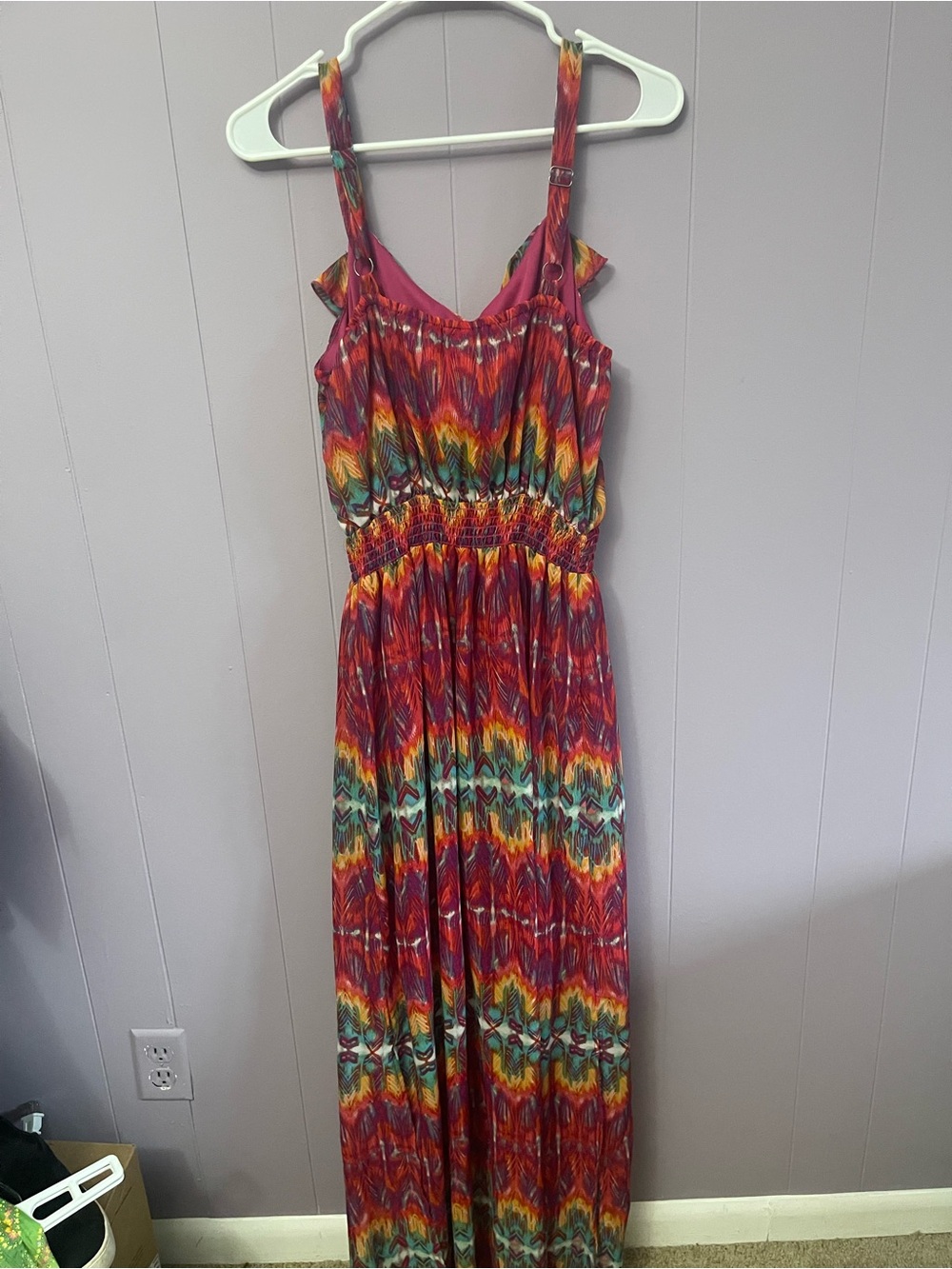 Faded Glory Red Multi-Color Ruffle-Front Maxi Sundress - Picture 5 of 12